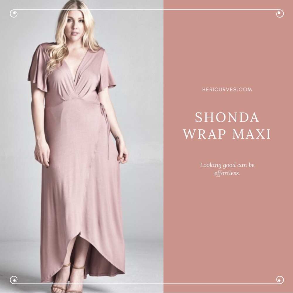 Plus Size Wrap Maxi Dress